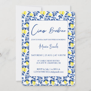 Invitation Baby-Shower Méditerranéen au Citron