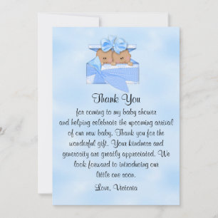 Invitation Baby shower Merci C'est Twins Boy