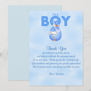 Invitation Baby shower Merci C'est un petit garçon