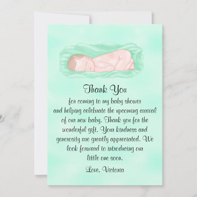 Invitation Baby shower Merci Neutre (Devant)