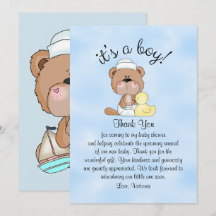 Invitation Baby shower Merci Teddy Bear