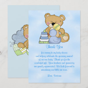 Invitation Baby shower Merci Teddy Bear