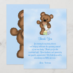 Invitation Baby shower Merci Teddy Bear