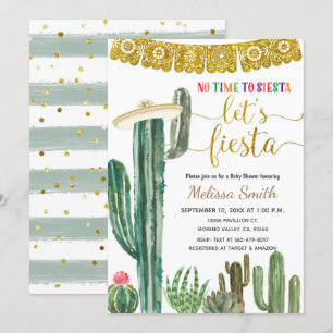 Invitation Baby shower mexicain de Cactus Let's Fiesta