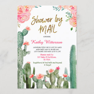 Invitation Baby shower mexicain de cactus par courrier