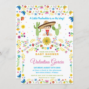 Invitation Baby shower Mexicain Fiesta Little Muchacho Boy À