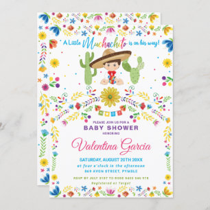 Invitation Baby shower Mexicain Fiesta Little Muchacho Boy À