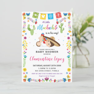Invitation Baby shower Mexicain Little Muchachito Boy Inv