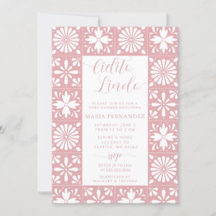 Invitation Baby shower mexicain Talavera rose Cielito Lindo
