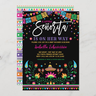 Invitation Baby shower mexicain vibrant de Senorita Fiesta