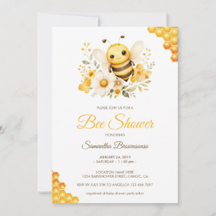 Invitation Baby Shower Miel Douce Mignonne