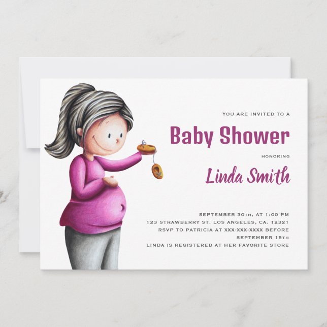 Invitation Baby shower mignon (Devant)