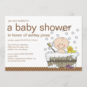 Invitation Baby shower mignon de garçon de baquet de bébé