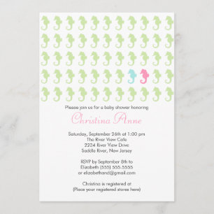 Invitation Baby shower mignon de multiple de garçon de fille