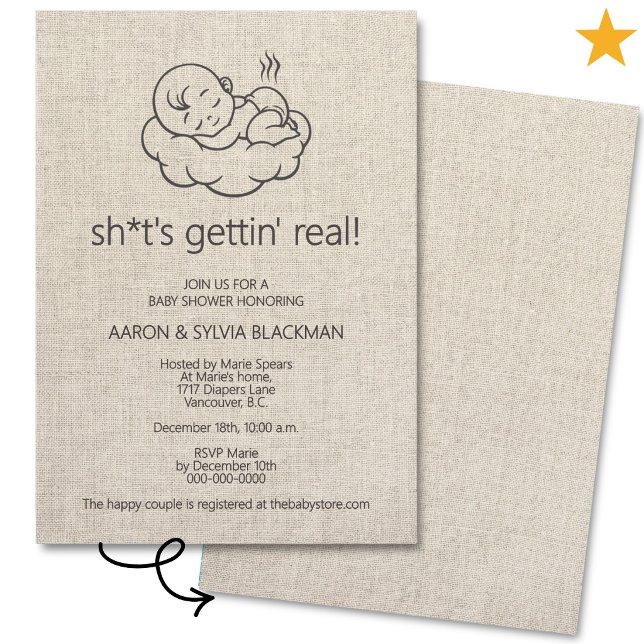 Invitation Baby-Shower Mignon et Décontracté au Style Minimal (Créateur téléchargé)