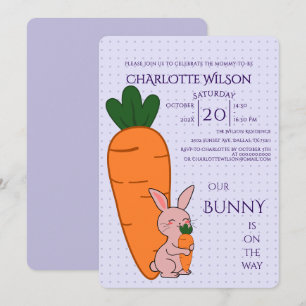 Invitation Baby Shower Mignon Lapin & Carotte