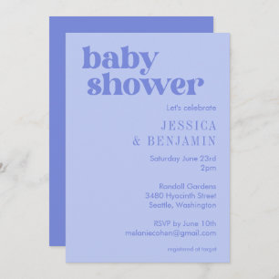 Invitation Baby shower mignon moderne Periwinkle violet