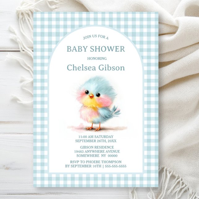 Invitation Baby Shower Mignon Oiseau Bébé (Créateur téléchargé)