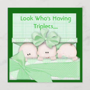 Invitation BABY SHOWER MIGNON pour l'INVITATION de TRIPLETS