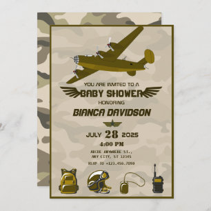 Invitation Baby shower militaire