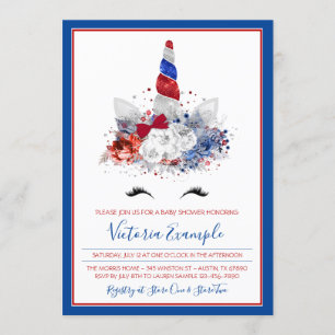 Invitation Baby shower militaire de bébé de licorne