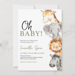 Invitation Baby shower mini Oh Baby Safari