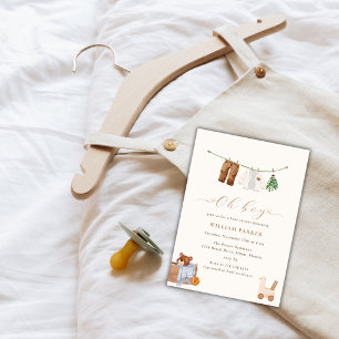 Invitation Baby shower minimal Boho Oh Boy Toy