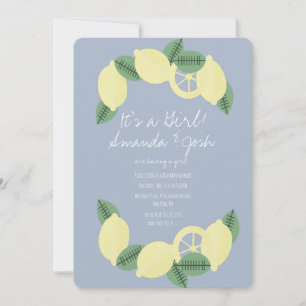 Invitation Baby shower minimal Citrus Vintage Girls