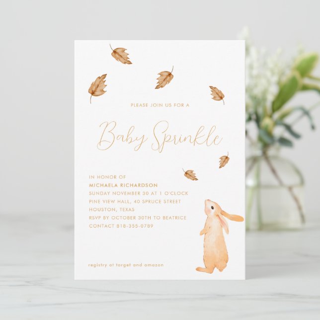 Invitation Baby shower MINIMAL MODERNE DE L'AUTOMNE BABY SPRI (Debout devant)