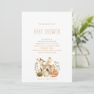 Invitation Baby shower MINIMAL MODERNE MODERNE DES ANIMAUX DE