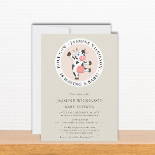 Invitation Baby shower minimal neutre pour le genre de la vac