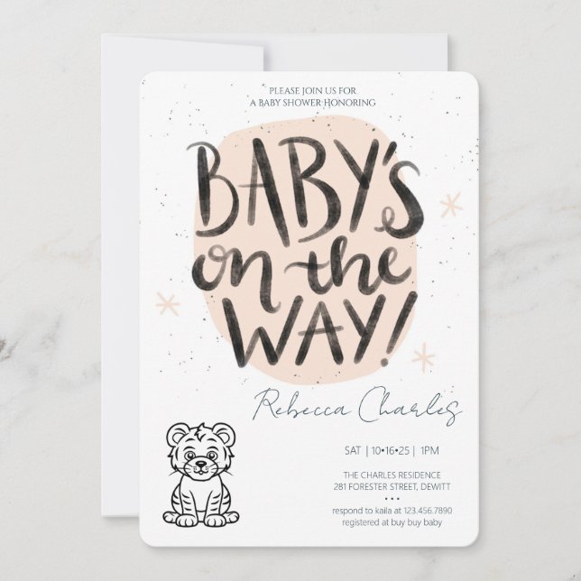 Invitation Baby Shower Minimaliste  (Devant)