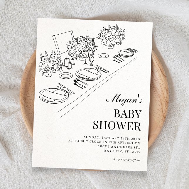 Invitation Baby-shower minimaliste (Créateur téléchargé)
