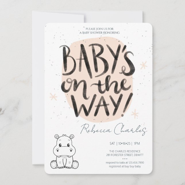 Invitation Baby Shower Minimaliste  (Devant)