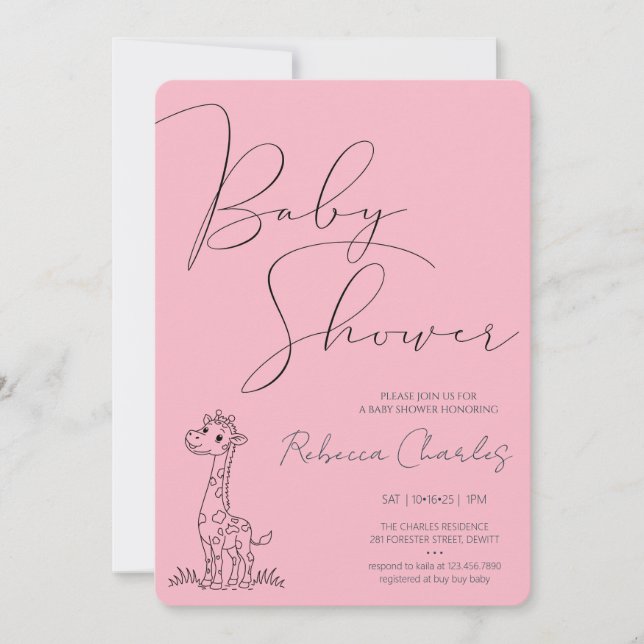 Invitation Baby Shower Minimaliste  (Devant)