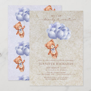 Invitation Baby shower minimaliste   Attendre