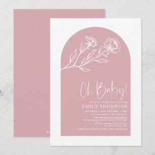 Invitation Baby shower minimaliste Botanique Boho Arch Girl