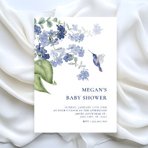 Invitation Baby shower minimaliste branche florale oiseau