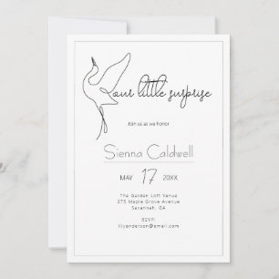 Invitation Baby-Shower Minimaliste Cigogne Neutre
