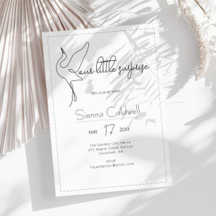 Invitation Baby-Shower Minimaliste Cigogne Neutre