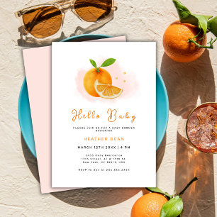 Invitation Baby shower minimaliste d'agrumes doux et orange