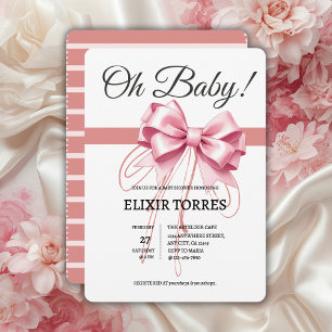 Invitation Baby shower minimaliste de cabot rose