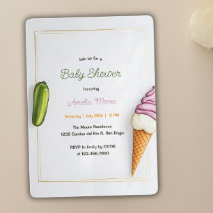Invitation Baby shower minimaliste de chicots et de crème gla