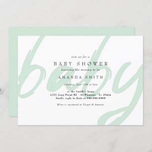 Invitation Baby shower minimaliste de la Monnaie Pastel Neutr