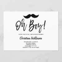 Baby shower minimaliste de la moustache noire Oh B