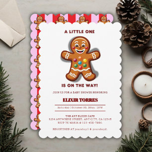 Invitation Baby shower minimaliste de pain d'épices Little On