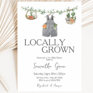 Invitation Baby-Shower Minimaliste de Produits Locaux