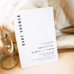 Invitation Baby shower minimaliste moderne et simple ZARA