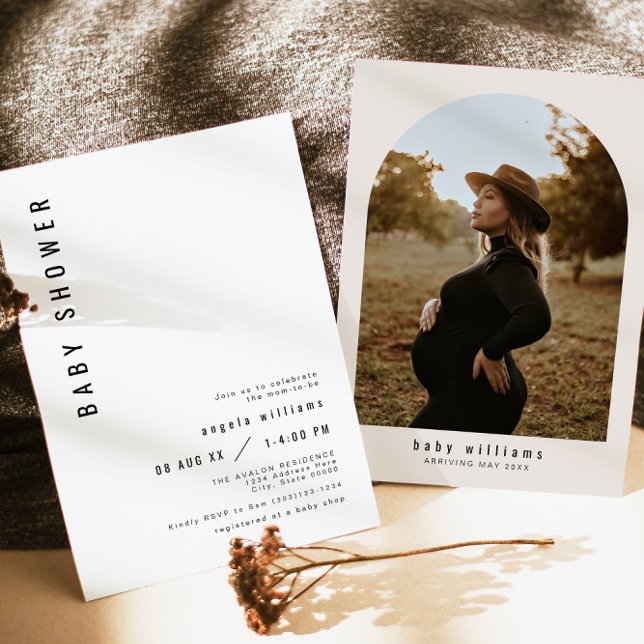 Invitation Baby shower minimaliste moderne et simple ZARA (Créateur téléchargé)