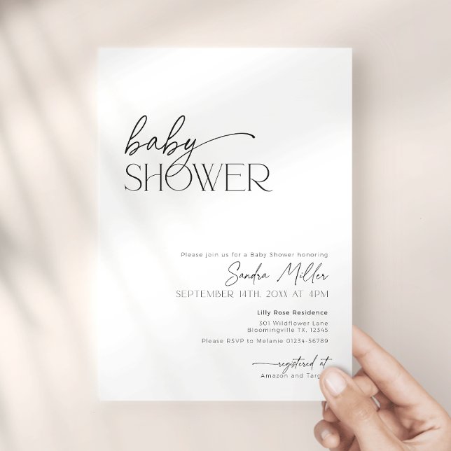 Invitation Baby-Shower Minimaliste Moderne Mixte (Créateur téléchargé)